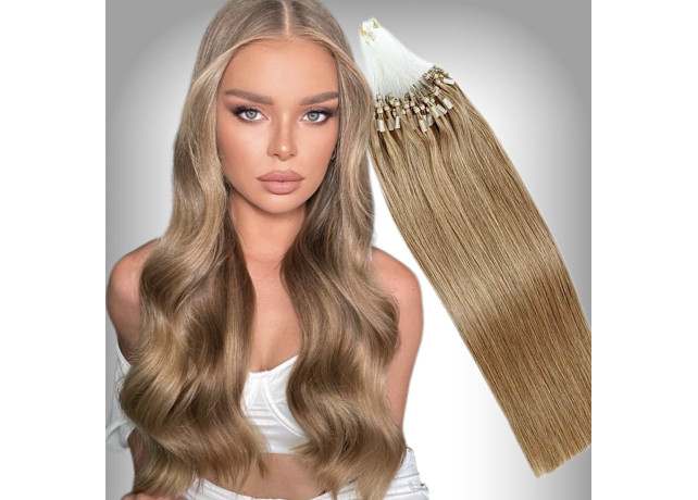 Extensii Microring Russian Hair #18 Blond Nisipiu